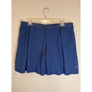 Lululemon Angled Pleat High-Rise Tennis Skirt Size XL Blue Twill NWT